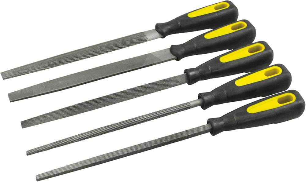 Rolson 24727 5 pc 200 mm Engineers File Set Rubber Grips