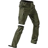 Moosehill Men's-Hiking-Pants Convertible Quick-Dry Water-Resistant Lightweight Zip-Off Outdoor with 5 Deep Pockets