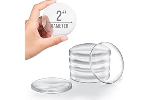 Clear Door Stoppers - Medium 2" (6 PCS) - Door Stoppers for Wall with Strong Back Adhesive - Quiet and Shock Absorbent Silicone Wall Protectors from Door Knobs - Protects Every Surface