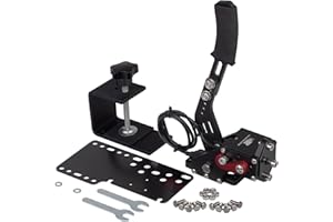 CNRAQR PC Racing Game USB Handbrake for 16Bit SIM for Racing Games, Compatible with G27 G29 G920 G923 T500 T300 Simulate Linear Handbrake（With Fixing Clip and Plate