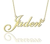 AOLO Jaden Heart Name Necklace 18k Gold Plated