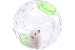 JOUSONTY 7.9 Inch Hamster Ball, Running Ball Toy, Transparent, Breathable, Promote Exercise Health, Reduce Stress, Easy to Clean, Hamster Accessory, for Syrian Dwarf Hamster, Gerbils, Mice, Small Pets, Green