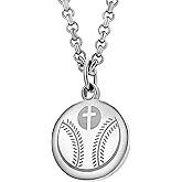 Athletes Necklace With Inspiring Bible Quote – Choose Your Quote, Silver Cross Necklace for Men and Women That Love Sports – Makes a Unique, Inspiring Gift for Athletes. Baseball, Basketball, Football, Hockey and Soccer Available.