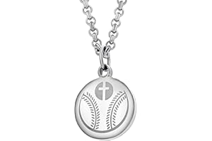 PENDANT SPORTS Athletes Necklace With Inspiring Bible Quote – Choose Your Quote, Silver Cross Necklace for Boys & Girls That Love Sports – Makes a Unique, Inspiring Gift for All Young Athletes. Baseball, Basketball, Football, Hockey and Soccer Available.