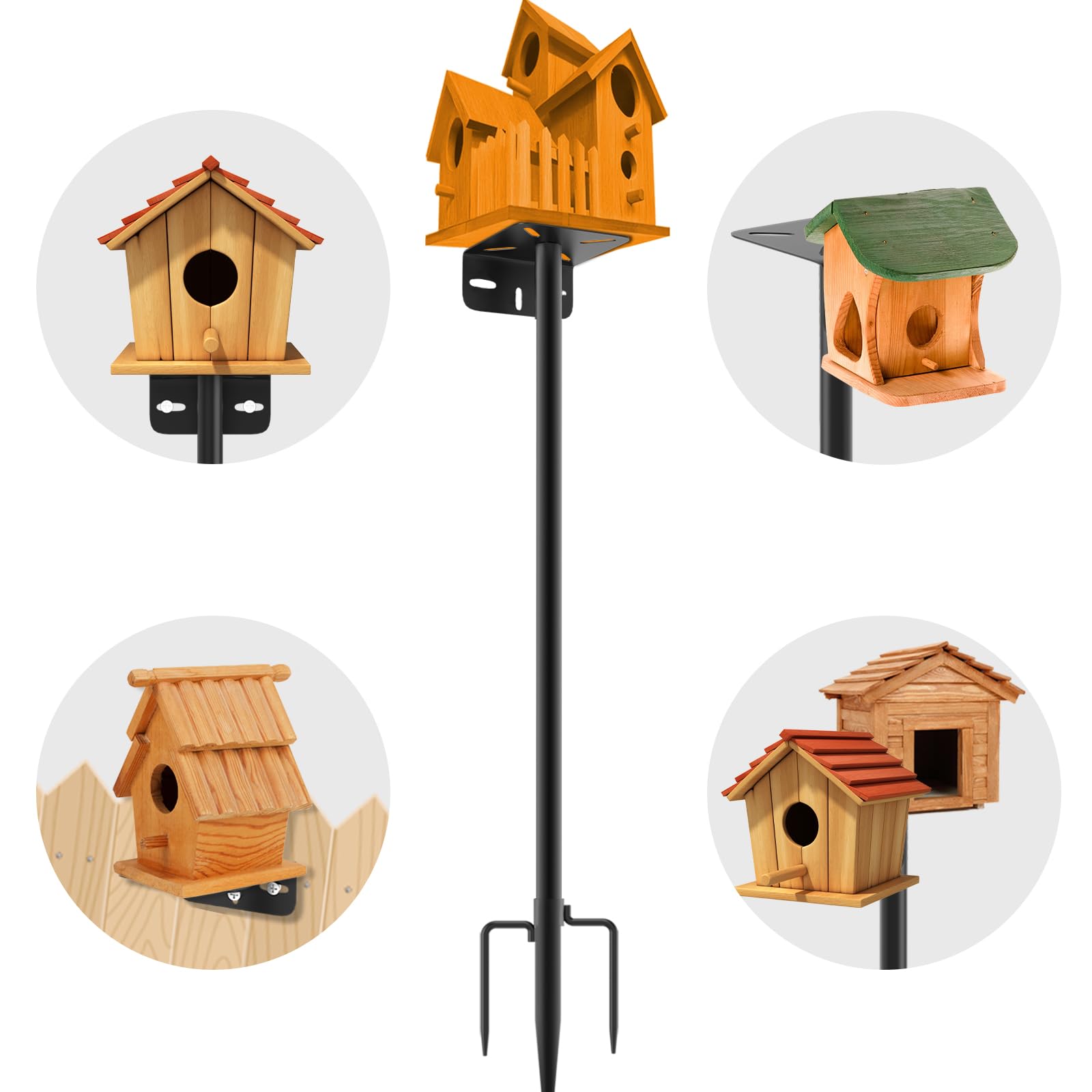 Photo 1 of 80 Inch Adjustable Bird Feeder Pole,Bird House Pole Suitable for Feeders & Birdhouse,Weather Station,Heavy-Duty Rustproof Design,Enhance Outdoor Decor & Birdwatching Experience