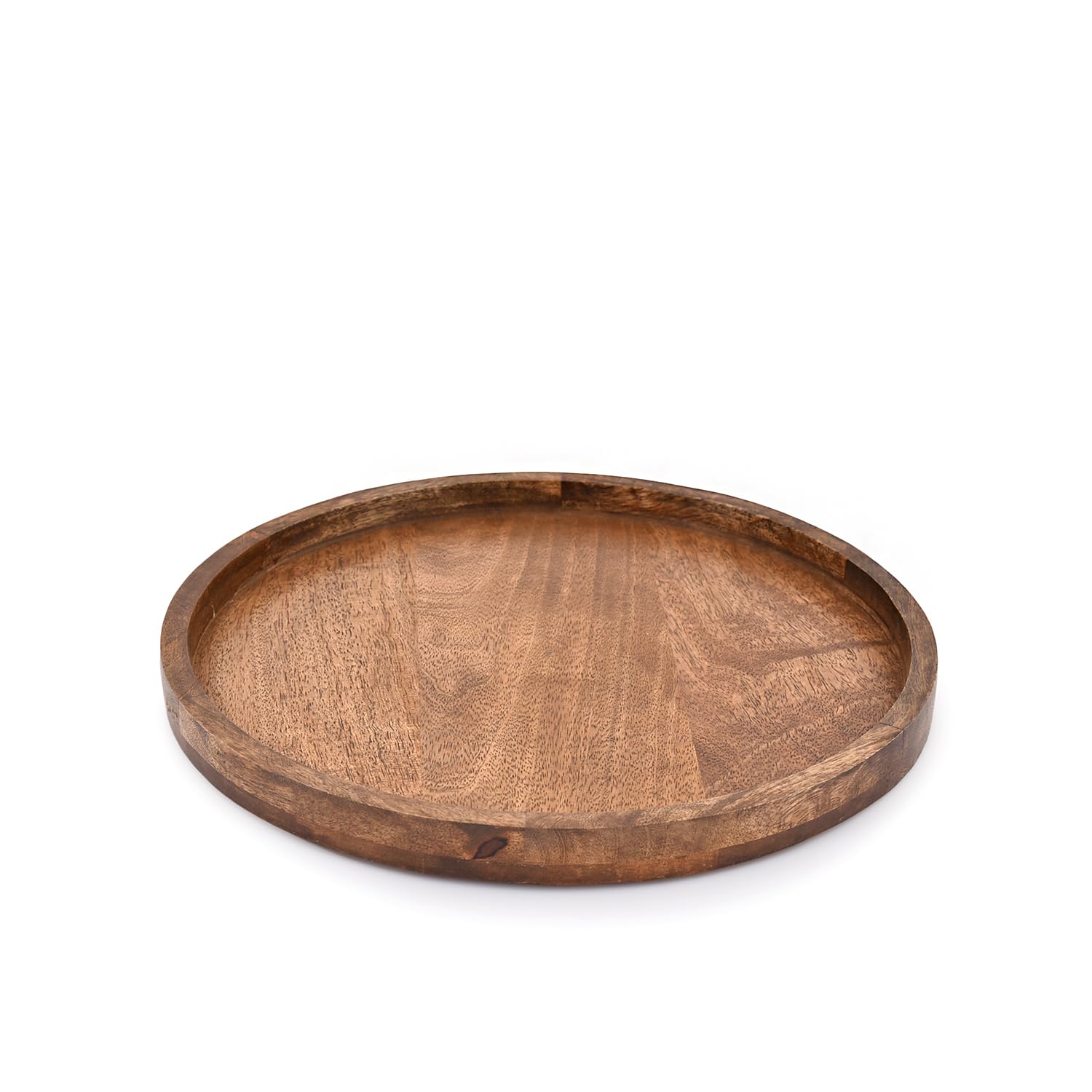EDHAS Round Wooden Decorative Candle Holder Tray for Coffee Table Centerpieces Modern Farmhouse Home Decorations (30.48cm x 30.48cm x 2.54cm)