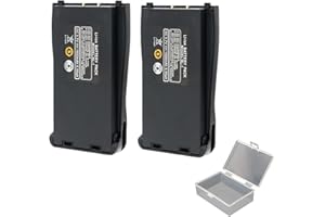 BENTMAX Rechargeable Walkie Talkie Battery Replacement 1500 mAh Li-ion Battery Pack with Case for Baofeng BF-888S, Arcshell AR-5, Pxton PX-888S Walkie Talkies (2 Pack)