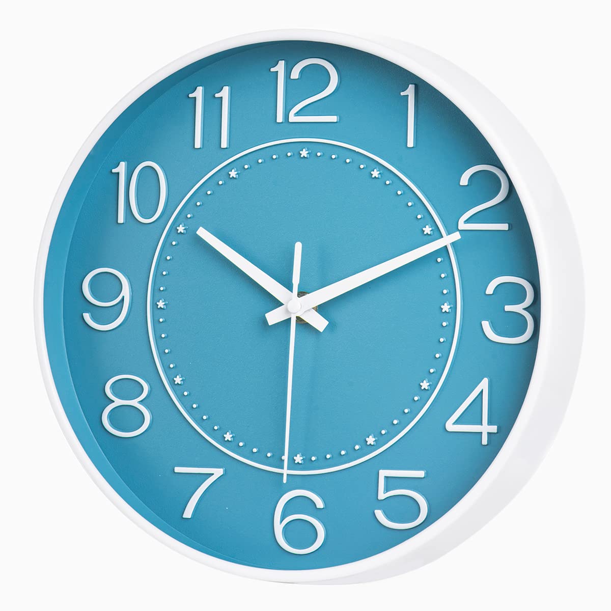 HZDHCLH Wall Clock 10 Inch Silent Non Ticking Clock Round Wall Decor,Wall Clocks for Living Room Kitchen Office (Turquoise/Green) — image 1