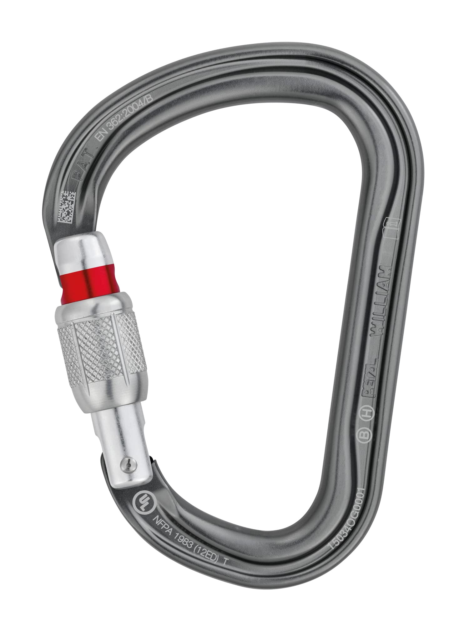 Petzl M36A SL WILLIAM Asymmetrical Large Capacity Aluminium Carabiner, Size: Screw-Lock, Grey