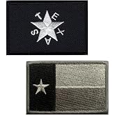 2 PCS Texas Star Flag Patch Tactical Applique Embroidered Badge Hook and Loop Patch for Biker,Pouch,Bags,Vests,Backpacks,Jeans,Hats,Jackets,Armband,Pants,Clothes,Uniforms,Coat,Helmets