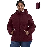 HHE Plus Size Women's Packable Puffer Jacket 1X-6X Water-Resistant Lightweight Winter Coat(Exclusively for Plus Size)