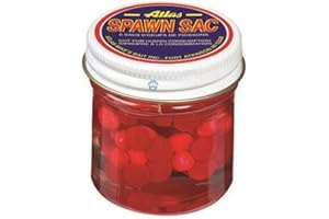 Atlas Mike's Floating Spawn Sack Salmon Fishing Bait Eggs 6 Sacks Per Jar (Pack of 6), Red