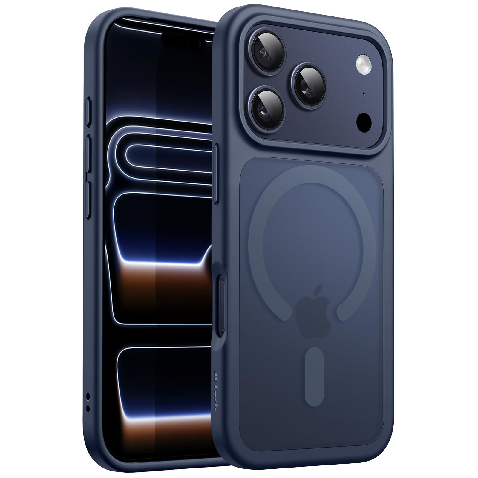 JETech Magnetic Case for iPhone 17 Pro Max 6.9-Inch Compatible with MagSafe, Translucent Matte Back Slim Minimalist Shockproof Phone Cover (Dark Blue)