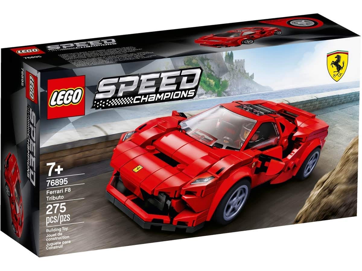 LEGO Speed Champions 76895 Ferrari F8 Tributo Toy Cars for Kids, Building Kit Featuring Minifigure, New 2020 (275 Pieces)