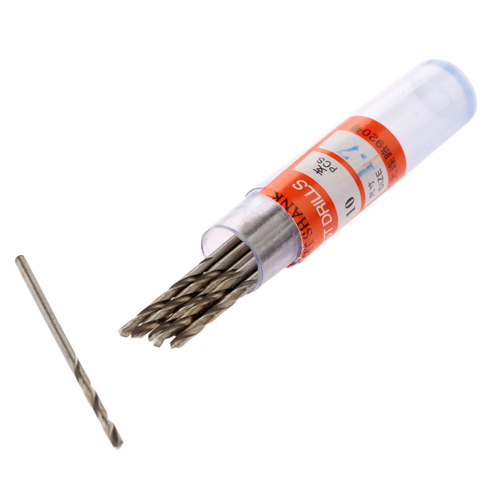 Mtsooning 10-Pack 1.3mm HSS Micro Twist Drill Bits, Straight Shank Twist Bits for Wood, Plastic & Metal DIY