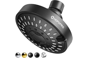 HOPOPRO 5-Mode High Pressure Shower Head - Consumer Reports, The Washington Post, NBC News, TODAY TV Show Recommended - High Flow Fixed Showerheads Bathroom Rain Showerhead (4 Inch Matte Black)