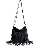 Western Fringe Crossbody Bag for Women Boho Adjustable Shoulder Purse, Vintage Suede Small Handbag for Music Festival & Party