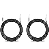 Yuyaokk 2Pack 25 ft Speaker Cables, True 12AWG Patch Cords, 1/4 Inch Male DJ/PA Audio Speaker Cable 12 Gauge Wire