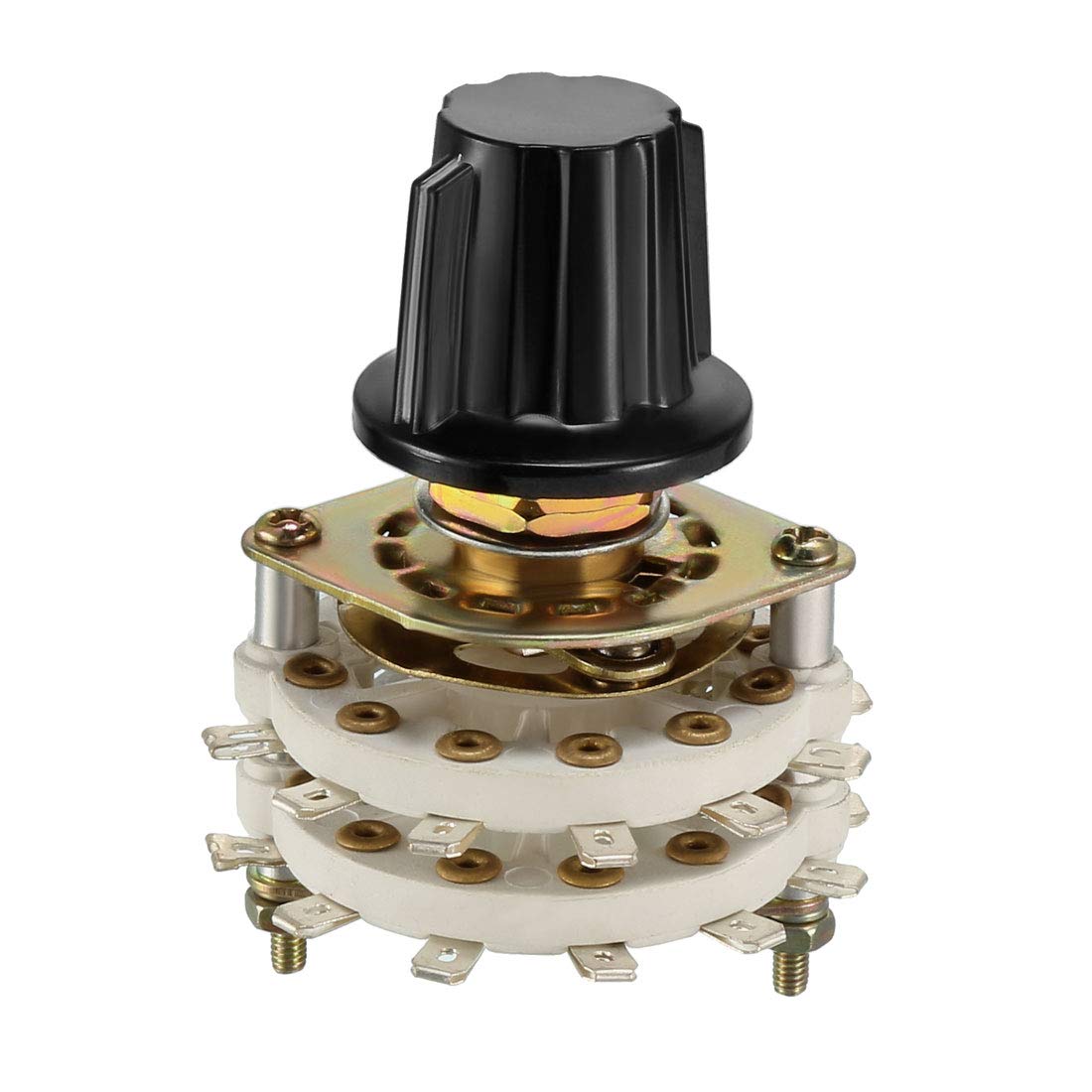 sourcing map 2P8T 2 Pole 8 Position 2 Deck Band Channel Rotary Switch Selector with Knob