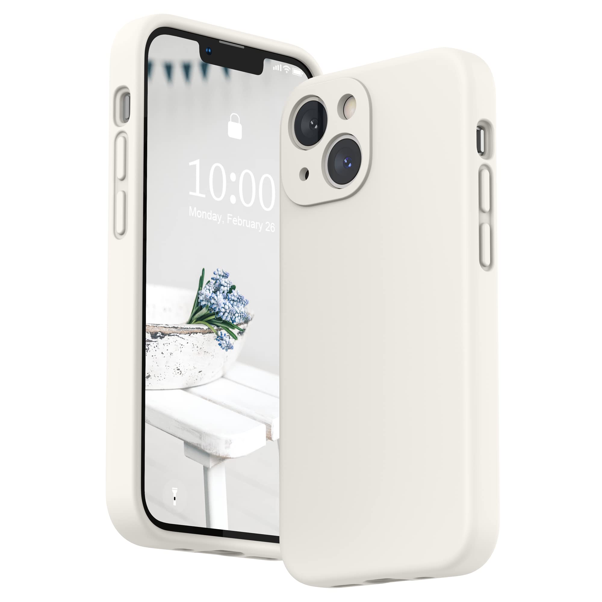 SURPHY Liquid Silicone Case for iPhone 13 mini Case, Individual Protection for Each Lens Shockproof Rubber Full Body Thickened Design for iPhone 13 mini 5.4 inch 2021, White — image 1