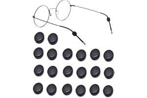 OPUGIT Silicone Eyeglasses Temple Grips Retainer, 2021 Upgraded Mini Round Eyewear Retainer, Anti-Slip Glasses Retainers, Frame Grips for Spectacle, Sunglasses, Glasses, Eyewear, 10 Pairs,Black