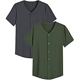 Latuza Men's Bamboo Viscose Button Down Pajama Shirt 2 Pack