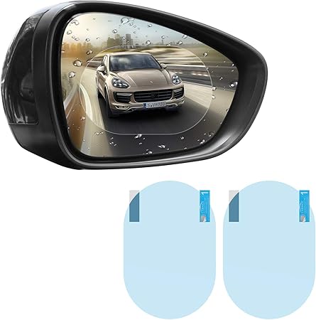 Amazon Atic 車用 サイドミラー 防水 フィルム バックミラー 雨除け 安全運転 高透過率 貼り付け簡単 スクラッチ防止 保護フィルム クリア 楕円形 二枚入り ルームミラー用デコレーション 車 バイク