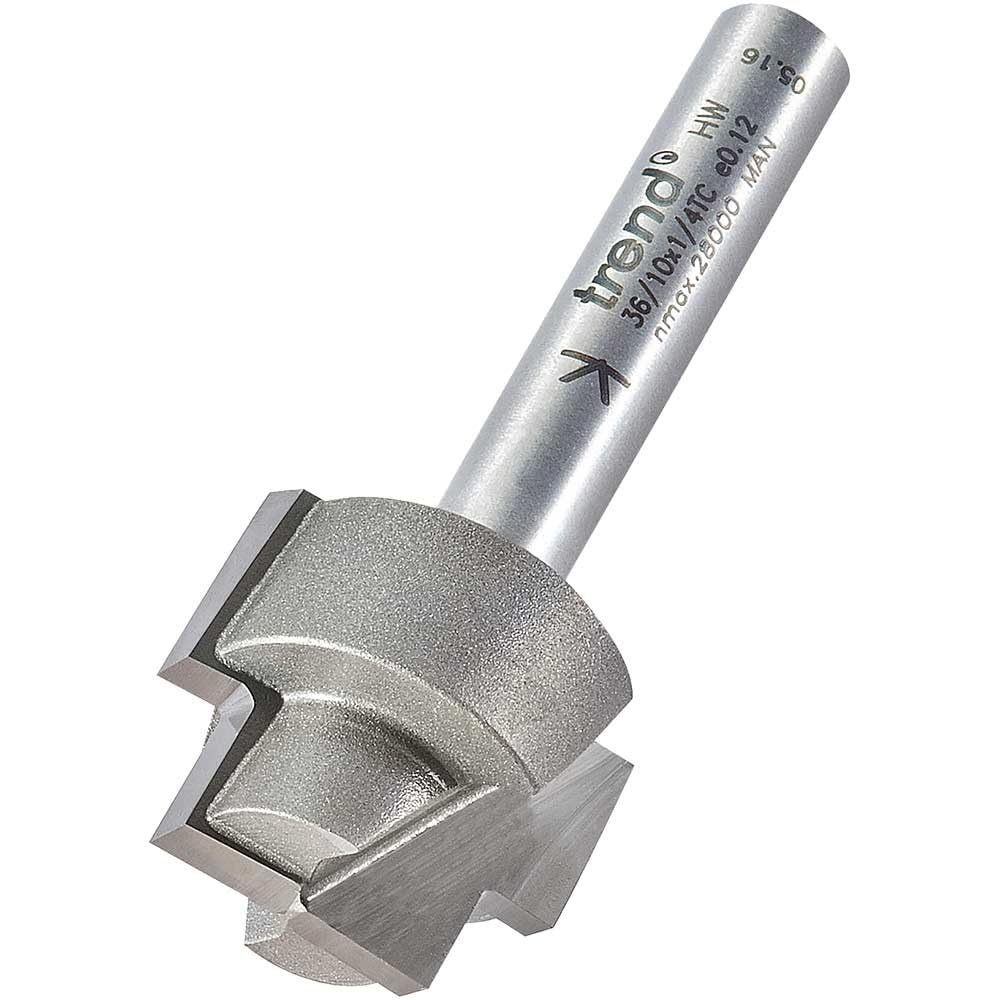 Trend Professional 13mm Rebater Strip Recesser Router Cutter, 1/4 Inch Shank, 13mm Cut Diameter, 19mm Cut Length, 10mm Lower Rebate, 36/10X1/4TC