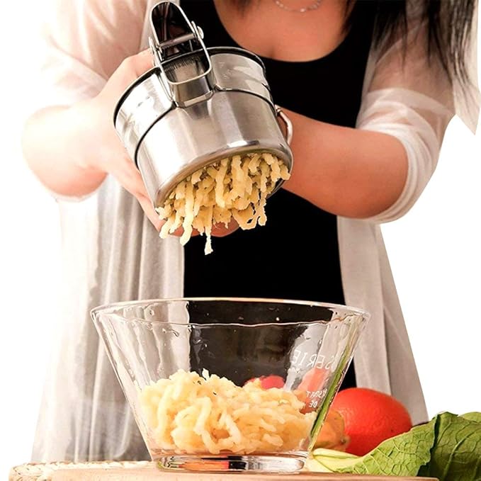 QLF younker Kartoffelpresse,Edelstahl,Obstpresse,Spätzlepresse,Für Püree Frucht-Gemüse-Maker?3-teiliges, austauschbares Sieb?