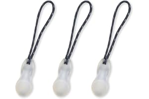 munkees Zipper Puller Replacement Nylon Pull Rope 3 in Pack, Normal, Glow in The Dark, Grey