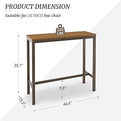 Cozyman Outdoor Bar Table, 45" Patio Bar Height
