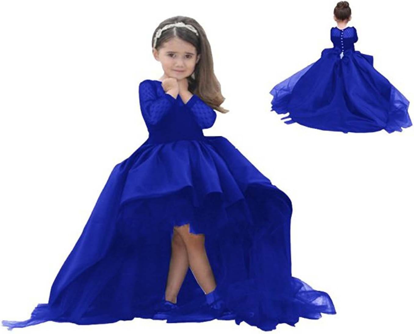 CHA88 Flower Girl Dresses High Low Little Girls Pageant Ball Gowns CHA88059