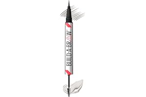 Maybelline Build-A-Brow 2-in-1 Brow Pen and Sealing Eyebrow Gel, Eyebrow Makeup for Real-Looking, Fuller Brows, Ash Brown, 1 Count