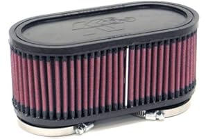 K&N Universal Clamp-On Air Intake Filter: High Performance, Premium, Washable, Replacement Air Filter: Flange Diameter: 2.375 In, Filter Height: 3 In, Flange L: 0.625 In, Shape: Oval, RU-2970, black