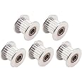 WINSINN GT2 Idler Pulley - 20 Teeth, 5mm Bore, for 10mm Width Timing Belt, Aluminum - Ideal for 3D Printers, CNC Machines (5-Pack)