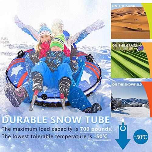 Snow Tube for Adults and Kids with Backrest 48 Inch Extra Large Heavy