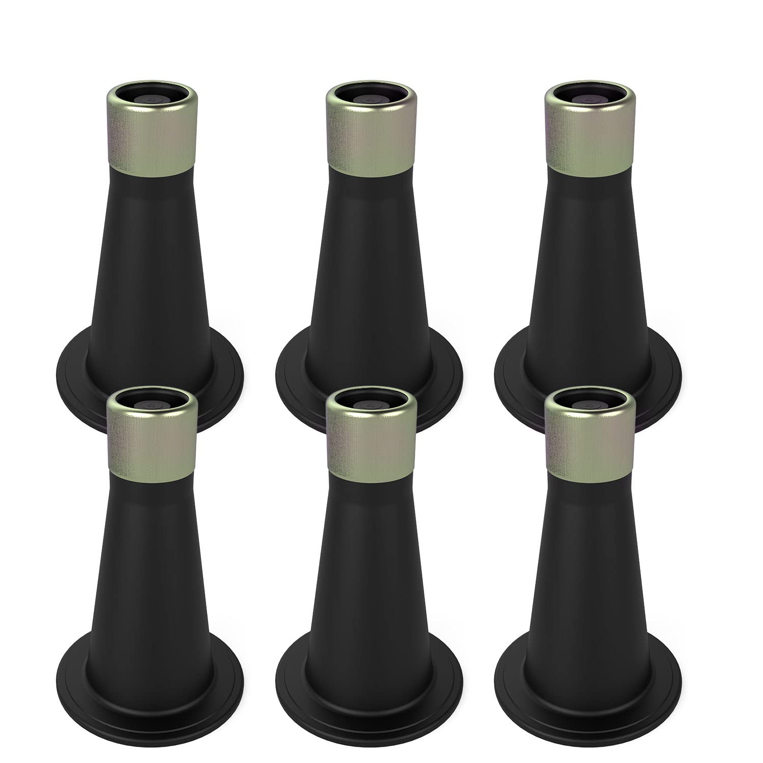Photo 1 of IRONDIY 6 Pcs Bed Frame Feet,Feet for Replace Wheels,Risers for Bed Frame,Prevent Sliding Plastic Reinforced Bed Risers,Fits Over a Standard Bed Foot