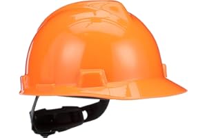 MSA 488146 V-Gard Cap Style Safety Hard Hat with Fas-Trac III Ratchet Suspension Polyethylene Shell, Superior Impact Protecti