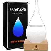 Storm Glass Weather Predictor, Teardrop-Shaped Weather Globe Home/Office Desktop Decoration, Christmas Decor Snow Globe Weather Forecast Station, Unique Christmas Gifts
