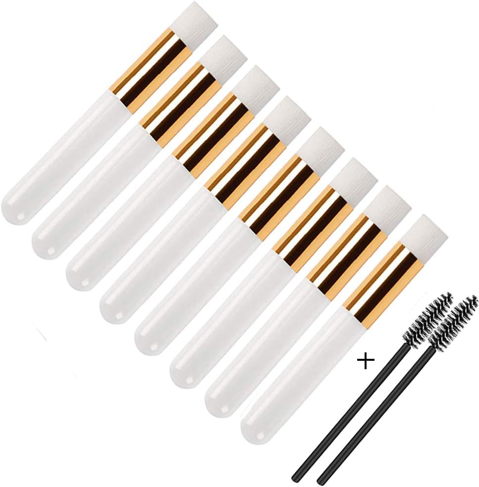Eyelash Cleaning Brush Makeup Brushes Extension Eyelash Lash Peel Off Nose Blackhead Cosmetic Brush Remover Clean Washing Cleanser Soft Whitehead Tools Makeup Brush (8pcs White)