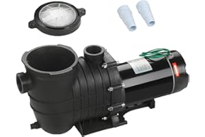 PRIJESSE Inground/Above Ground Swimming Pool Pump, 1.5 HP 110V/220V Dual Voltage Self Primming Pool Pump with Strainer Filter Basket & Drain Plug, 1100W 60HZ Silent Operation