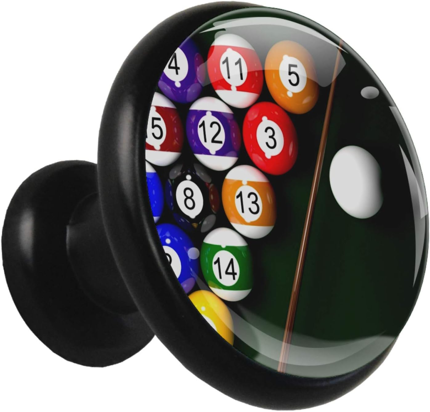 Perillas de gabinete negro Billar triangular Perillas de armario