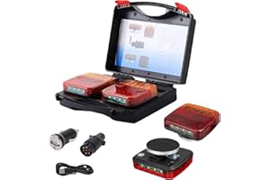 ECOMAID Wireless Trailer Lights, Magnetic Wireless Tail Lights Kit for Trailer, Rechargeable LED Magnetic Tail Lights with100