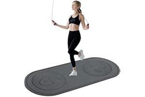 DOFOPO Jump Rope Mat 71"/63"x24" Larger Non-Slip Indoor Outdoor Exercise Fitness Mat, Crossrope Jump Rope Pad, High-Density Workout Shock Absorption Jump Mat for Home Gym Flooring Concrete Jumping Rope