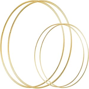 Sntieecr 4 Pack (12 & 18 Inch) Large Metal Floral Hoop Wreath Macrame Gold Hoop Rings for Making Christmas Wreath Decor, Dream Catcher and Macrame Wall Hanging Crafts