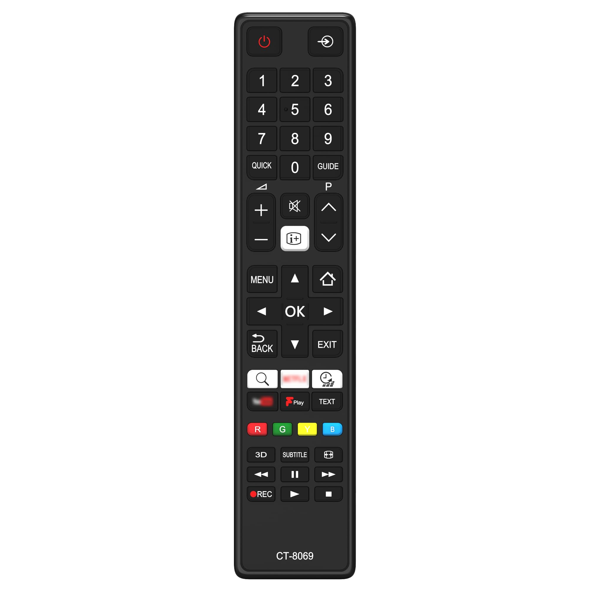 New Replacement Toshiba Remote Control CT-8069 For Toshiba TV Remote Control LCD LED SMART TV - 32D3653DB 32D3753DB 32L3753DB 32W3753DB 32W3753DG 40L3441 40L3443 40L3448 - NO SETUP REQUIRED