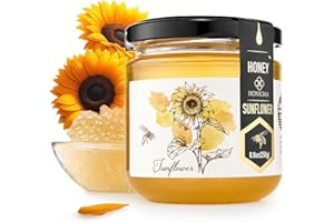 HONIGMA® Raw Sunflowers Honey | Exquisite Taste | 100% Pure | Unpasteurized | Unfiltered | Partially crystallized | 250g/8.8o