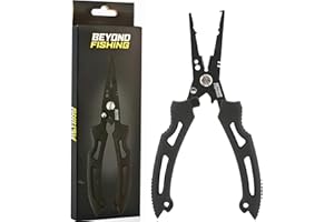 BEYOND BRAID Beyond Fishing QuickRig Fishing Pliers – Multifunction Stainless Steel Split Ring Pliers for Fishing with Line Cutter & Crimper – Corrosion Resistant & Spring Loaded Design