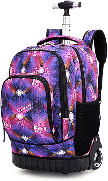 xiaoHannaw Rolling Backpacks,18 Inch Trolley Wheeled Carry-on School