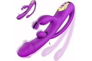 3-in-1 Rabbit Vibrator for Women – G-Spot & Clitoral Massager with 10 Vibration Modes, Nipple Stimulation & Removable Anal Pl